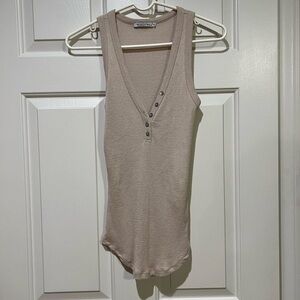 Michael Stars Beige V-Neck Tank Top